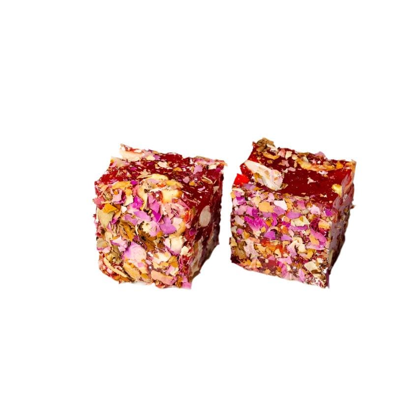 Al Hamdani Sweets .5 lb Turkish Delight Lokum Pomegranate & Rose Buds