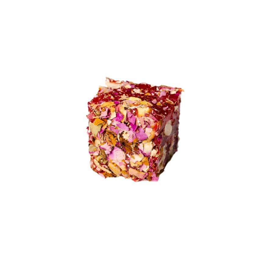 Al Hamdani Sweets .5 lb Turkish Delight Lokum Pomegranate & Rose Buds