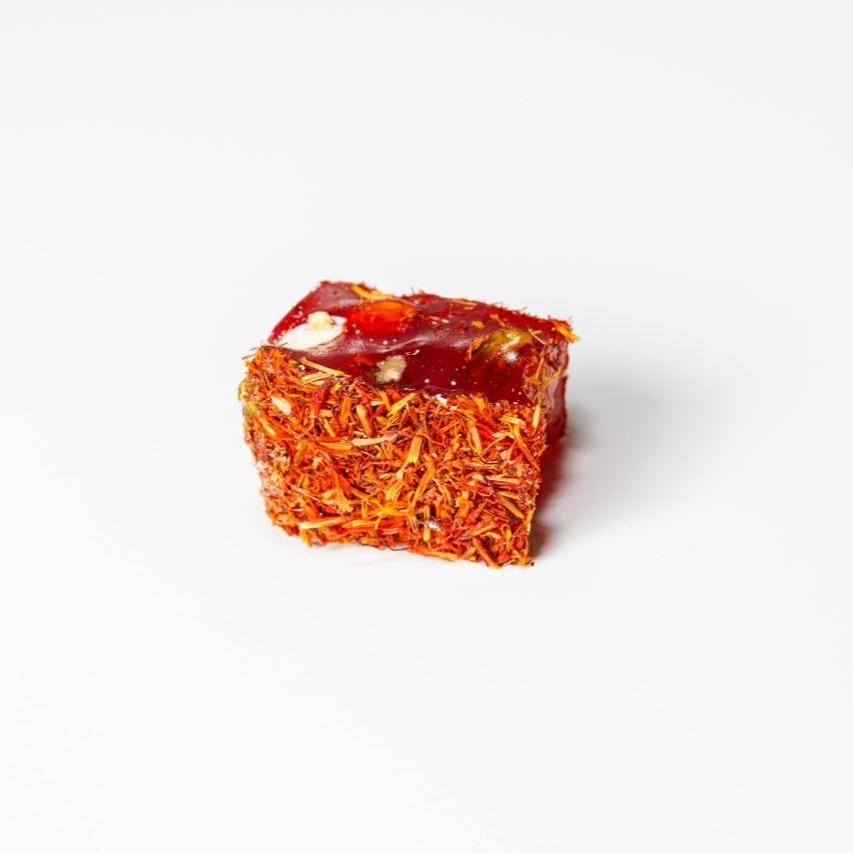 Al Hamdani Sweets .5 lb Turkish Delight Lokum Pomegranate & Saffron