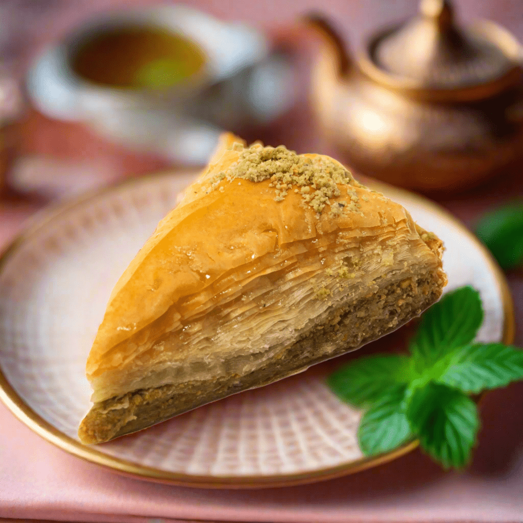 Al Hamdani Sweets Pistachio Baklava Slice Triangle